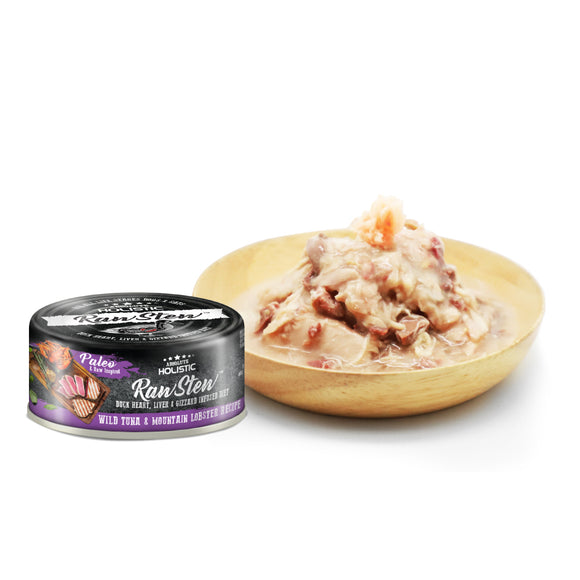 [1ctn=24cans] Absolute Holistic Raw Stew Wet Canned Food for Dogs & Cats (Wild Tuna & Mountain Lobster) 80g