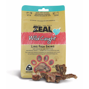 [Buy2Free1] Zeal Wild Caught Ling Fish Skins Treats for Dogs & Cats (125g)