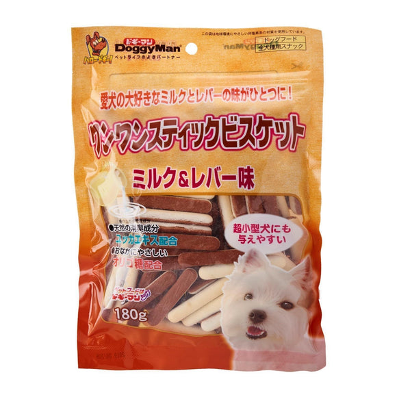 [DM-80712] DoggyMan Bowwow Milk & Chicken Liver Stick Biscuit for Dogs (180g)