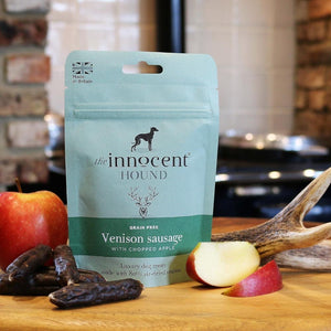 [1101] The Innocent Pet | The Innocent Hound Venison Sausages with Chopped Apple (7pieces)