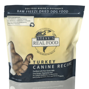Steve’s Real Food Turkey Freeze-Dried Raw Nuggets for Dogs (20oz)