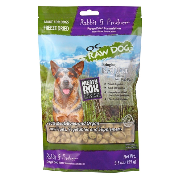 OC Raw Dog Meaty Rox Rabbit Freeze-Dried Dog Food Topper (5.5oz)