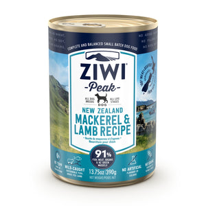 ZIWI® Peak Wet Canned Food Mackerel & Lamb Recipe for Dogs (390g)