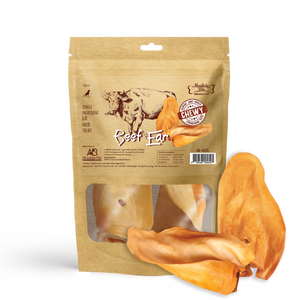 Absolute Bites Single Ingredients Air Dried Beef Ear Treats (2 sizes)