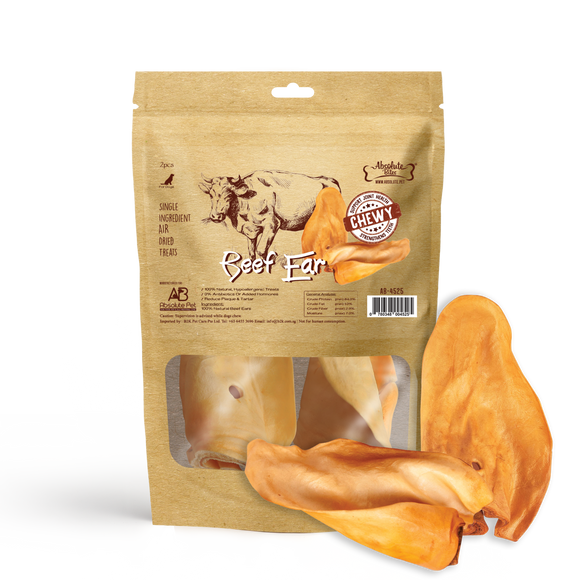 Absolute Bites Single Ingredients Air Dried Beef Ear Treats (2 sizes)