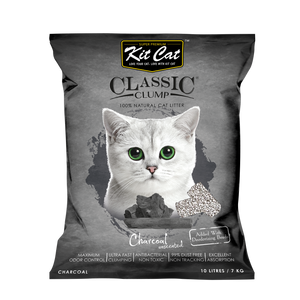 Kit Cat 100% Natural Classic Clump Cat Litter (Charcoal) 10L/7kg