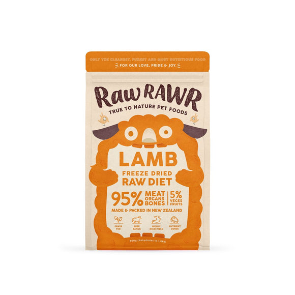Raw Rawr Freeze-Dried Lamb Balanced Raw Diet for Dogs (2 sizes)