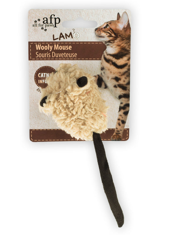 AFP Lambswool Wooly Mouse Brown (with Sound) for Cats