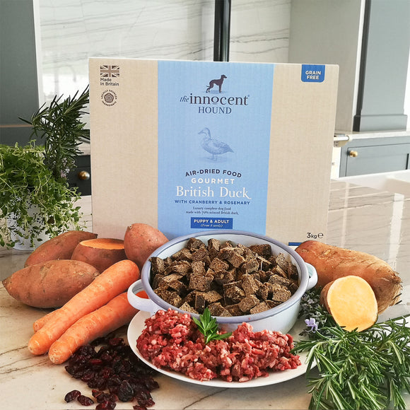 [1115] The Innocent Pet | The Innocent Hound Gourmet British Duck Air-dried Complete Food for Dogs (3kg)