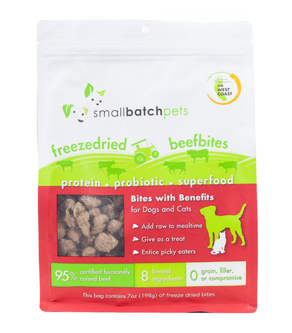 [Bundle of 2] Smallbatch Freeze-Dried BeefBites Treats for Dogs & Cats (7oz)