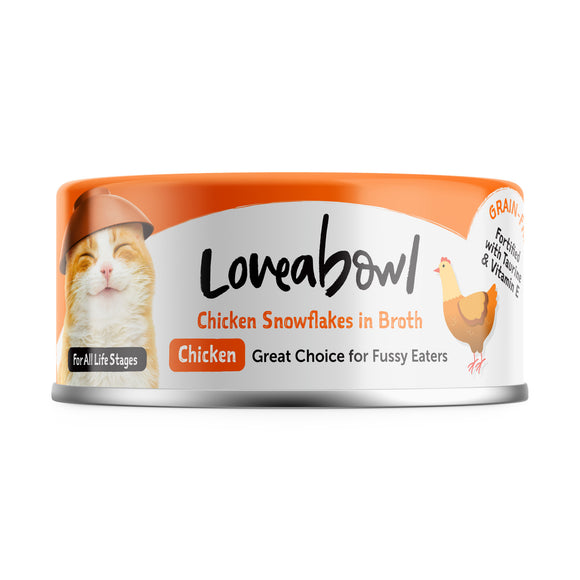 [1ctn=24cans] Loveabowl Chicken Snowflakes in Broth Wet Canned Food for Cats