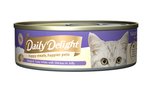 [1carton=24cans] Daily Delight Skipjack Tuna White with Shirasu in Jelly (80g)