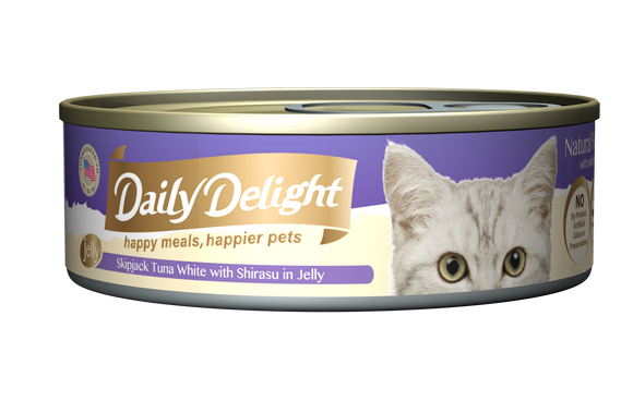 [1carton=24cans] Daily Delight Skipjack Tuna White with Shirasu in Jelly (80g)