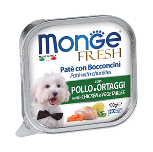 [1ctn=32pcs] Monge Fresh Pate & Chunkies with Chicken & Vegetables Dog Food (100g)