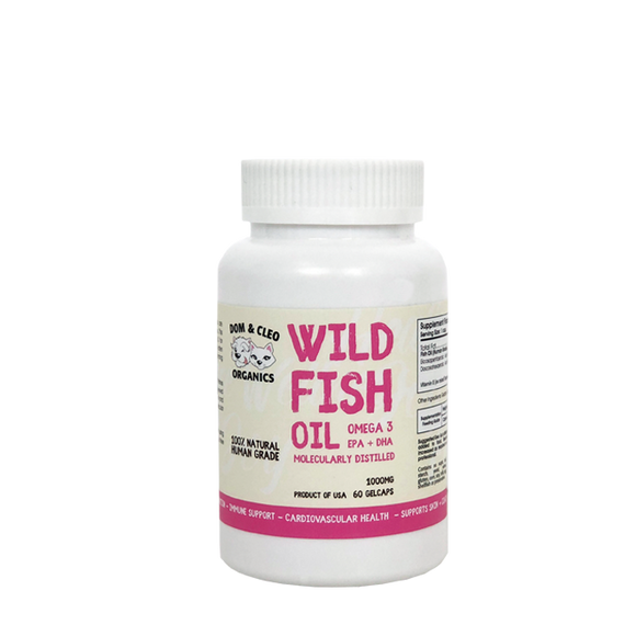 Dom & Cleo Organics Wild Fish Oil for Dogs & Cats (60 gelcaps)