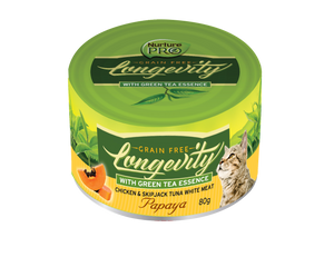 NurturePro Longevity Chicken & Skipjack Tuna Meat with Papaya Canned Food for Cats (80g)