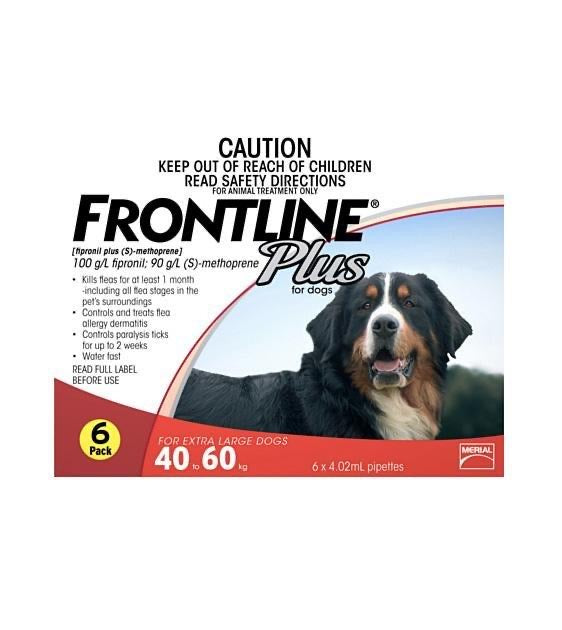 Frontline Plus Flea & Tick Treatment for Extra Large Dogs (40-60kg) 6’s applicator