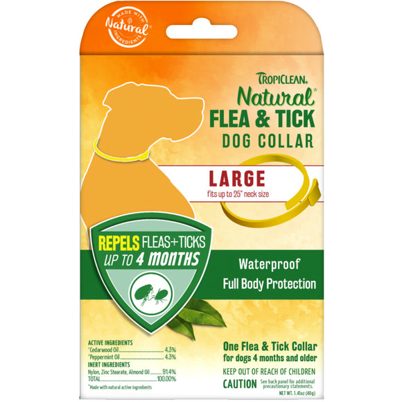 TropiClean Natural Flea and Tick Dog Collar for Large Dogs
