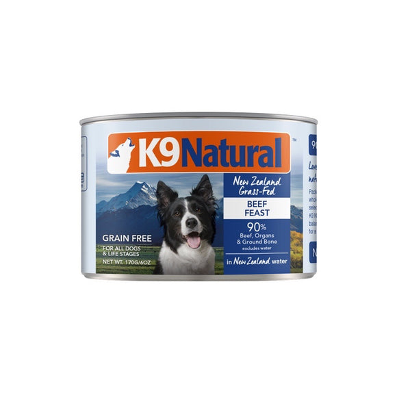 K9 Natural Grass-Fed Beef Feast Canned Food for Dogs (2 sizes)