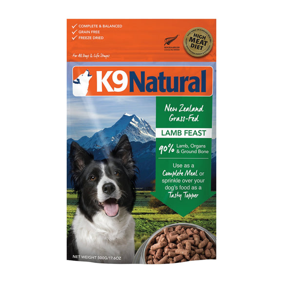 K9 Natural Freeze-Dried Grass-Fed Lamb Feast Food for Dogs (3 sizes)