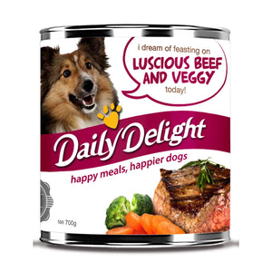 Daily Delight Luscious Beef & Veggy Canned Food for Dogs (2 sizes)