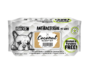 [Bundle of 3] Absorb Plus Antibacterial Pet Wipes (Coconut)