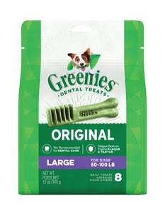 Greenies Original Large Dental Treats for Dogs (50-100lb) 12oz/340g (8 chews)