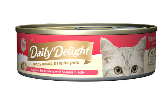 [1carton=24cans] Daily Delight Skipjack Tuna White with Sasami in Jelly (80g)