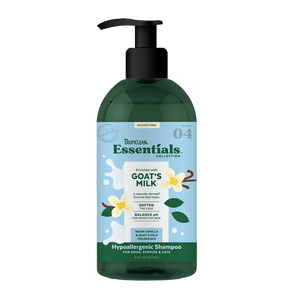 TropiClean Essentials Goat's Milk Shampoo for Dogs, Puppies and Cats (16oz)
