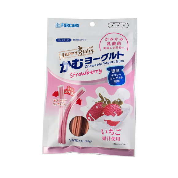 Forcans Happy 3 Fairy Chewable Yogurt Gum - Strawberry 90g