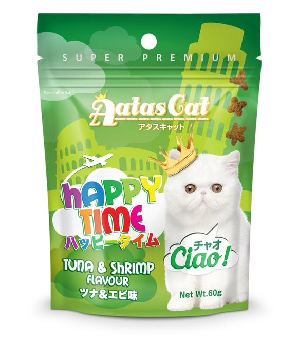 [Bundle of 3] Aatas Cat Happy Time Ciao - Tuna & Shrimp Flavour (60g)