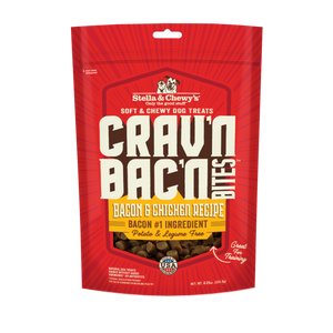 Stella & Chewy’s Crav’n Bac’n Bites Bacon & Chicken Recipes Treats for Dogs (8.25oz)