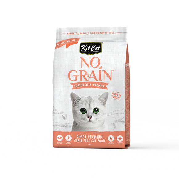 Kit Cat No Grain Dry Food for Cats (Chicken & Salmon) 2 sizes