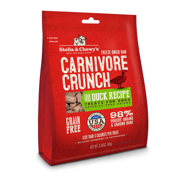 [SC-CC-D3] Stella & Chewy’s Freeze-Dried Raw Carnivore Crunch Treats for Dogs (Cage-Free Duck) 3.25oz