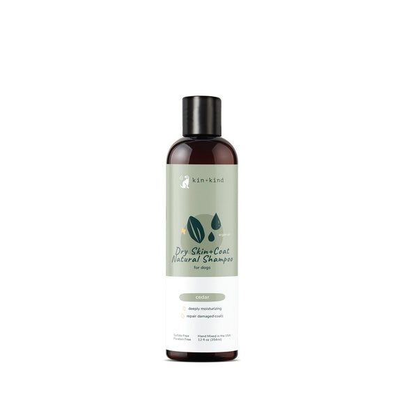 Kin+Kind Dry Skin+Coat Natural Shampoo - Cedar for Dogs (12 fl.oz)
