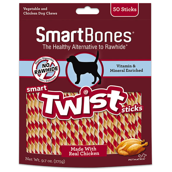 SmartBones Chicken Smart Twist Sticks for Dogs (50 sticks)