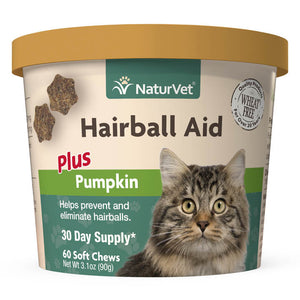 Naturvet Hairball Aid Supplement Plus Pumpkins for Cats (60ct)