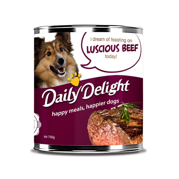 Daily Delight Luscious Beef Canned Food for Dogs (2 sizes)