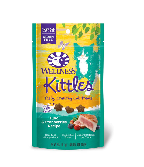 Wellness Grain Free Kittles Treats for Cats (Tuna & Cranberries) 2oz