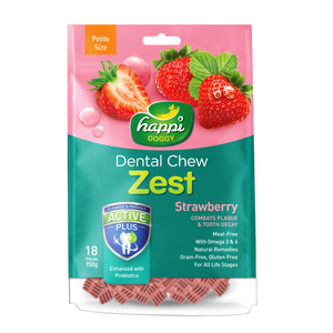 Happi Doggy Strawberry Dental Chew Zest (2 sizes)