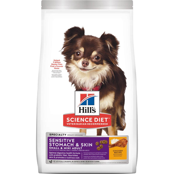 (10439) Hill's Science Diet Adult Sensitive Stomach & Skin Small & Mini Chicken Recipe Dog Dry Food (4lb)
