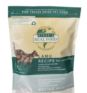 Steve’s Real Food Lamu Recipes Freeze-Dried Raw Nuggets for Dogs (20oz)