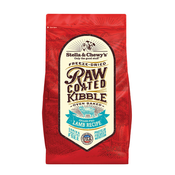 Stella & Chewy’s Grass-Fed Lamb Raw Coated Kibble for Dogs (2 sizes)