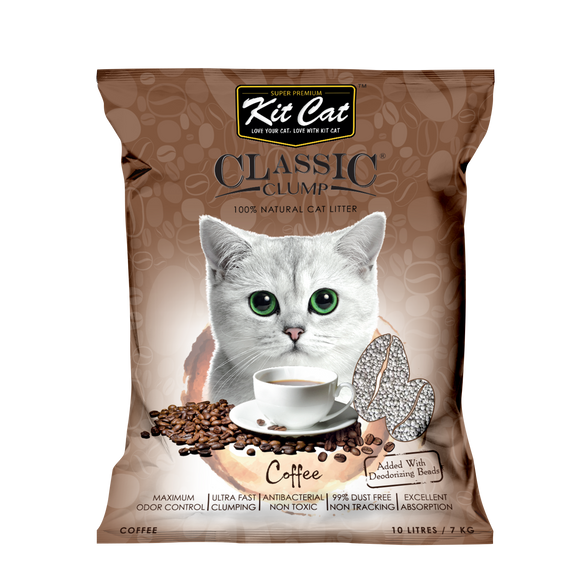 Kit Cat 100% Natural Classic Clump Cat Litter (Coffee) 10L/7kg