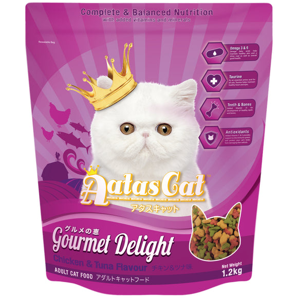 Aatas Cat Gourmet Delight - Chicken & Tuna Dry Food for Cats (2 sizes)
