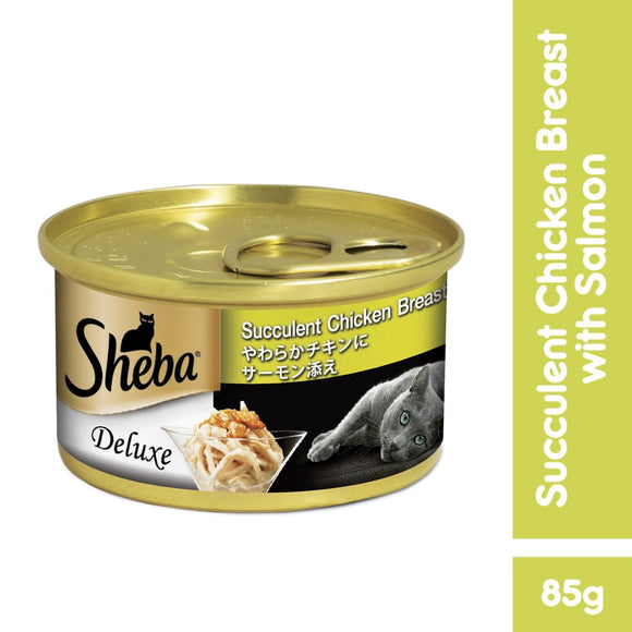 [1carton=24cans] Sheba Succulent Chicken Breast with Salmon Wet Canned Food for Cats (85g)
