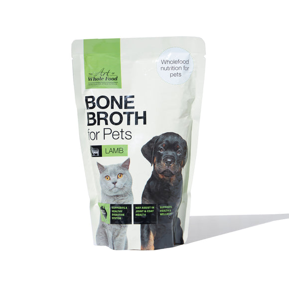 The Art of Whole Food Lamb Bone Broth for Pets (500g)