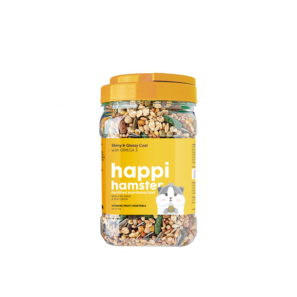 Happi Hamster Shiny & Glossy Coat Fortified Nutritional Diet (600g)