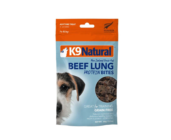 K9 Natural Beef Lung Protein Bites for Dogs (60g)
