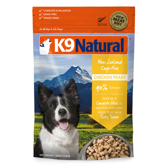 K9 Natural Freeze-Dried Cage-Free Chicken Feast Food for Dogs (2 sizes)